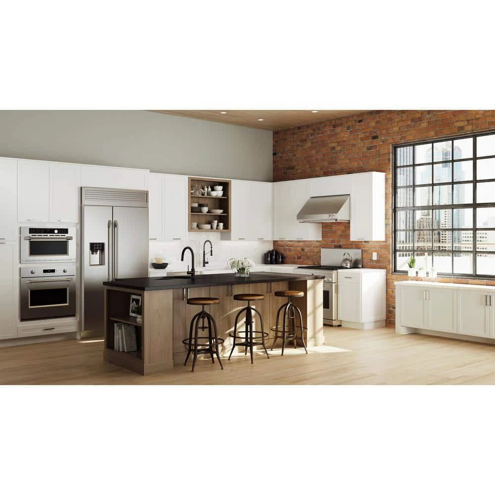 Hampton Bay Designer Series Melvern Assembled 36x34.5x23.75 in. Farmhouse Apron-Front Sink Base Kitchen Cabinet in White 7 Hampton Bay Designer Series Melvern Assembled 36x34.5x23.75 in. Farmhouse Apron-Front Sink Base Kitchen Cabinet in White - Image 7