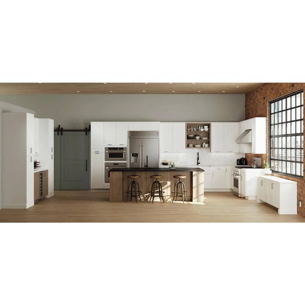 Hampton Bay Designer Series Melvern Assembled 36x34.5x23.75 in. Farmhouse Apron-Front Sink Base Kitchen Cabinet in White 6 Hampton Bay Designer Series Melvern Assembled 36x34.5x23.75 in. Farmhouse Apron-Front Sink Base Kitchen Cabinet in White - Image 6