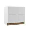 Hampton Bay Designer Series Melvern Assembled 36x34.5x23.75 in. Farmhouse Apron-Front Sink Base Kitchen Cabinet in White