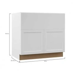 Hampton Bay Designer Series Melvern Assembled 36x34.5x23.75 in. Farmhouse Apron-Front Sink Base Kitchen Cabinet in White 13 Hampton Bay Designer Series Melvern Assembled 36x34.5x23.75 in. Farmhouse Apron-Front Sink Base Kitchen Cabinet in White -Hampton Bay Shop white hampton bay assembled kitchen cabinets bsa36 mlwh 77 1000