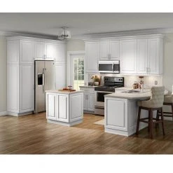 Hampton Bay Benton Assembled 24x34.5x24.5 in. Base Cabinet with 3-Soft Close Drawers in White -Hampton Bay Shop white hampton bay assembled kitchen cabinets bt2435d wh 40 1000