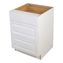 Hampton Bay Benton Assembled 24x34.5x24.5 in. Base Cabinet with 3-Soft Close Drawers in White -Hampton Bay Shop white hampton bay assembled kitchen cabinets bt2435d wh 4f 1000