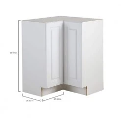 Hampton Bay Benton Assembled 27.6 in. x 27.6 in. x 34.5 in. Lazy Susan Corner Base Cabinet in White -Hampton Bay Shop white hampton bay assembled kitchen cabinets bt2835c wh 44 1000