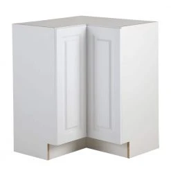 Hampton Bay Benton Assembled 27.6 in. x 27.6 in. x 34.5 in. Lazy Susan Corner Base Cabinet in White