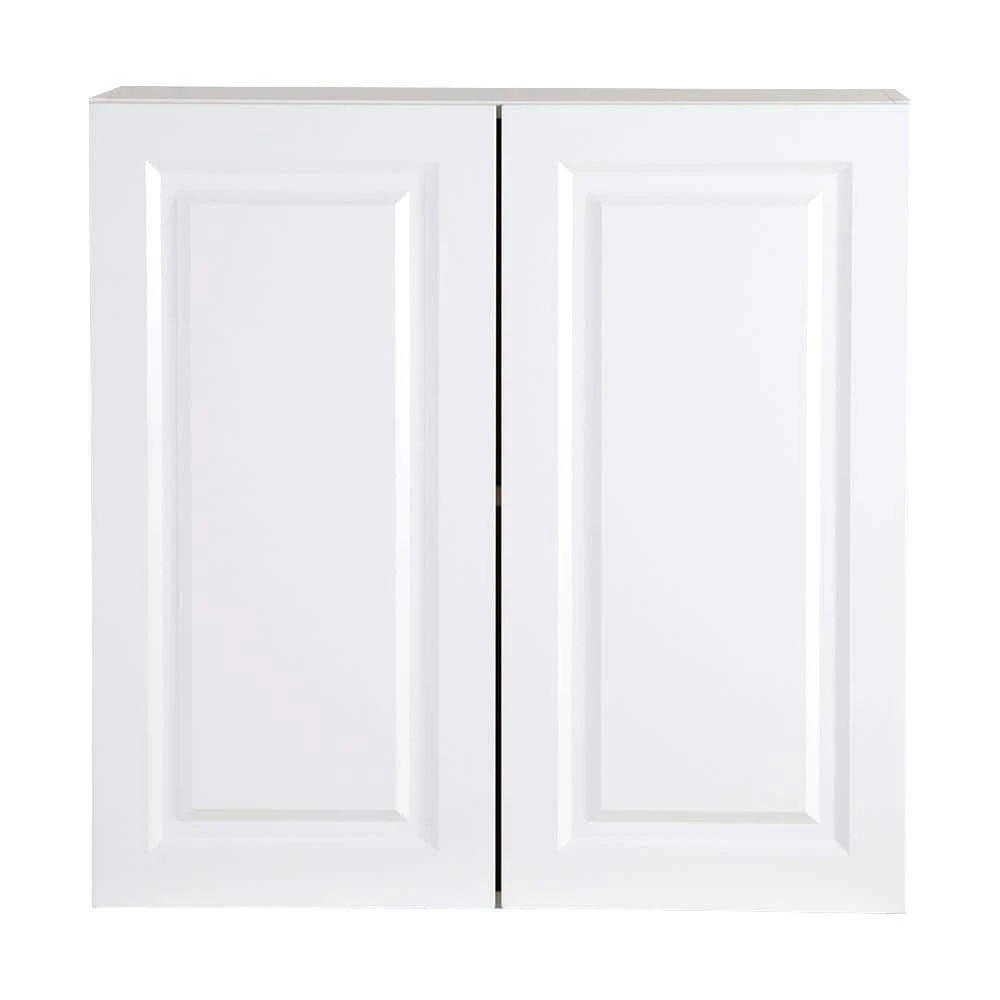 Hampton Bay Benton Assembled 30x30x12 in. Wall Cabinet in White 1 Hampton Bay Benton Assembled 30x30x12 in. Wall Cabinet in White