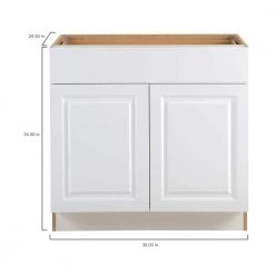 Hampton Bay Benton Assembled 36x34.5x24.5 in. Base Cabinet with Soft Close Full Extension Drawer in White -Hampton Bay Shop white hampton bay assembled kitchen cabinets bt3635b wh 44 1000