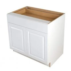 Hampton Bay Benton Assembled 36x34.5x24.5 in. Base Cabinet with Soft Close Full Extension Drawer in White -Hampton Bay Shop white hampton bay assembled kitchen cabinets bt3635b wh 4f 1000