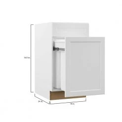 Hampton Bay Designer Series Melvern White Assembled Dual Pull Out Trash Can Base Kitchen Cabinet (18 in. x 34.5 in. x 23.75 in.) -Hampton Bay Shop white hampton bay assembled kitchen cabinets bwd18 mlwh 77 1000