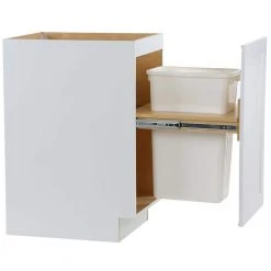 Hampton Bay Cambridge Shaker Assembled 18x35x24 in. Base Cabinet with a Soft Close Pull Out Trash Can in White -Hampton Bay Shop white hampton bay assembled kitchen cabinets cm1835u wh 77 1000