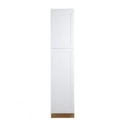 Hampton Bay Cambridge Shaker Assembled 18x84x24 in. Pantry/Utility Cabinet with 2 Soft Close Doors in White