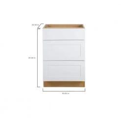 Hampton Bay Cambridge White Plywood Shaker Stock Assembled Base Cabinet with 3 Soft Close Drawers (24 in. x 34.5 in. x 24.5 in.) -Hampton Bay Shop white hampton bay assembled kitchen cabinets cm2435d wh 31 1000