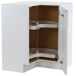 Hampton Bay Cambridge Shaker Assembled 27.6x34.5x27.6 in. Lazy Susan Corner Base Cabinet with 2 Soft Close Doors in White -Hampton Bay Shop white hampton bay assembled kitchen cabinets cm2835c wh 77 1000