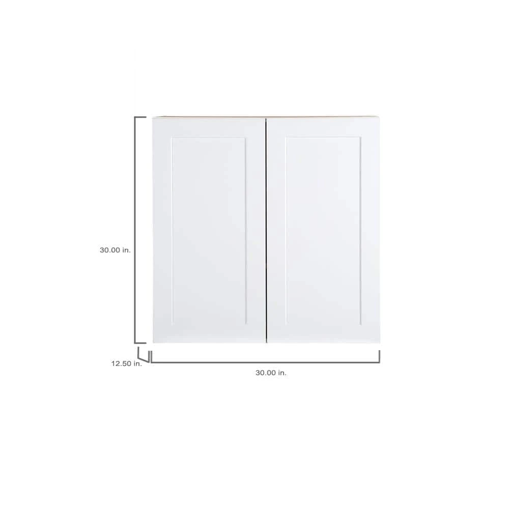 Hampton Bay Cambridge White Plywood Shaker Stock Assembled Wall Cabinet with 2 Soft Close Doors (30 in. x 30 in. x 12.5 in.) 9 Hampton Bay Cambridge White Plywood Shaker Stock Assembled Wall Cabinet with 2 Soft Close Doors (30 in. x 30 in. x 12.5 in.) - Image 9