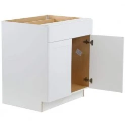 Hampton Bay Cambridge White Plywood Shaker Stock Assembled Base Cabinet with Soft Close Drawer & Doors (30 in.x34.5 in.x24.5 in.) -Hampton Bay Shop white hampton bay assembled kitchen cabinets cm3035b wh 1f 1000