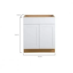 Hampton Bay Cambridge White Plywood Shaker Stock Assembled Base Cabinet with Soft Close Drawer & Doors (30 in.x34.5 in.x24.5 in.) -Hampton Bay Shop white hampton bay assembled kitchen cabinets cm3035b wh 31 1000