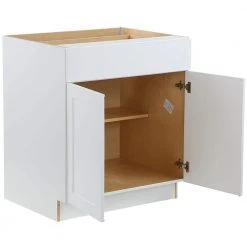 Hampton Bay Cambridge White Plywood Shaker Stock Assembled Base Cabinet with Soft Close Drawer & Doors (30 in.x34.5 in.x24.5 in.) -Hampton Bay Shop white hampton bay assembled kitchen cabinets cm3035b wh 44 1000