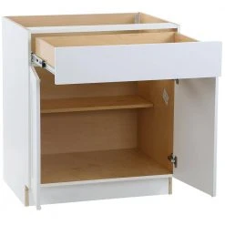 Hampton Bay Cambridge White Plywood Shaker Stock Assembled Base Cabinet with Soft Close Drawer & Doors (30 in.x34.5 in.x24.5 in.) -Hampton Bay Shop white hampton bay assembled kitchen cabinets cm3035b wh 77 1000