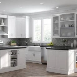 Hampton Bay Designer Series Elgin Assembled 36x42x12 in. Wall Kitchen Cabinet in White -Hampton Bay Shop white hampton bay assembled kitchen cabinets w3642 elwh 31 1000
