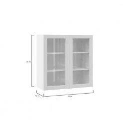 Hampton Bay Designer Series Edgeley Assembled 30x30x12 in. Wall Kitchen Cabinet with Glass Doors in White -Hampton Bay Shop white hampton bay assembled kitchen cabinets wgd3030 edwh 77 1000