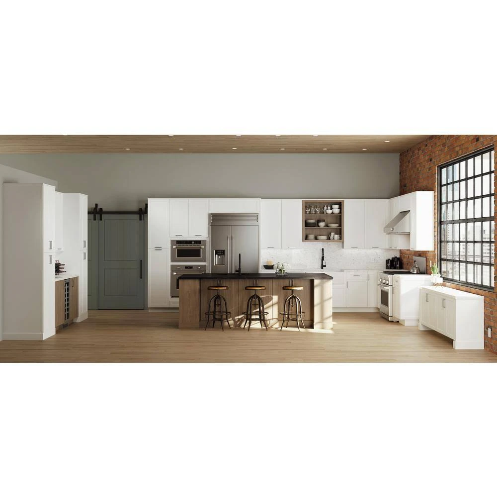 Hampton Bay Designer Series Melvern Assembled 30x42x12 in. Wall Open Shelf Kitchen Cabinet in White 6 Hampton Bay Designer Series Melvern Assembled 30x42x12 in. Wall Open Shelf Kitchen Cabinet in White - Image 6