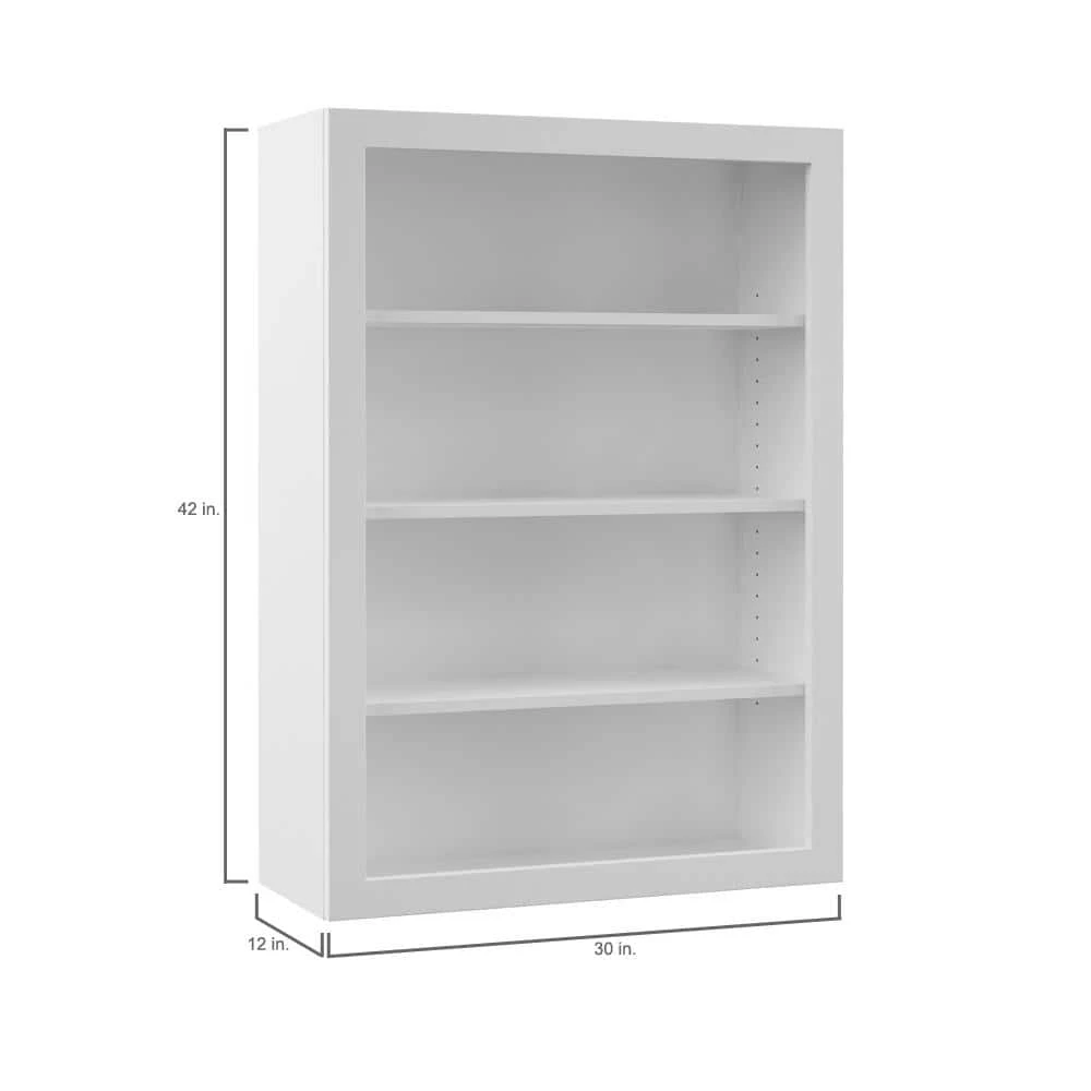 Hampton Bay Designer Series Melvern Assembled 30x42x12 in. Wall Open Shelf Kitchen Cabinet in White 5 Hampton Bay Designer Series Melvern Assembled 30x42x12 in. Wall Open Shelf Kitchen Cabinet in White - Image 5