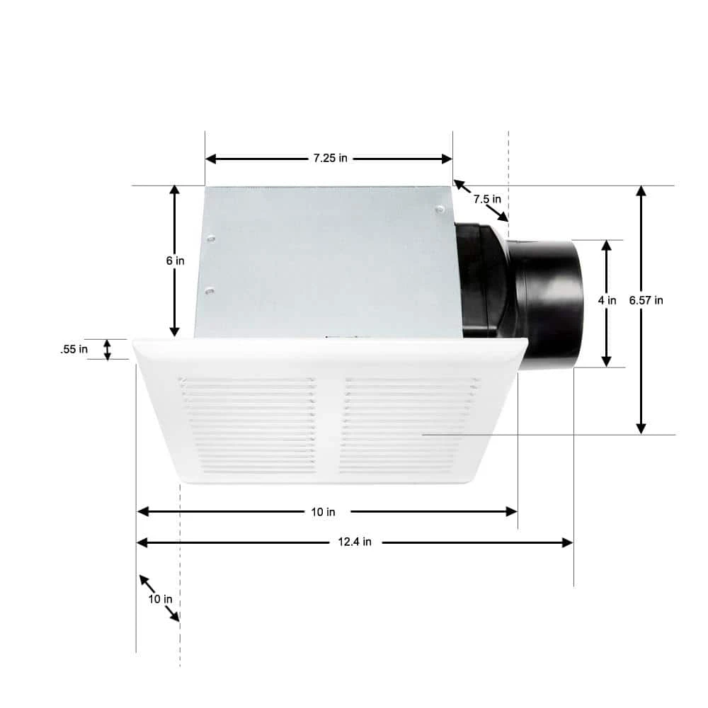 Hampton Bay 80 CFM Ceiling Mount Room Side Installation Heavy-Duty Bathroom Exhaust Fan 6 Hampton Bay 80 CFM Ceiling Mount Room Side Installation Heavy-Duty Bathroom Exhaust Fan - Image 6