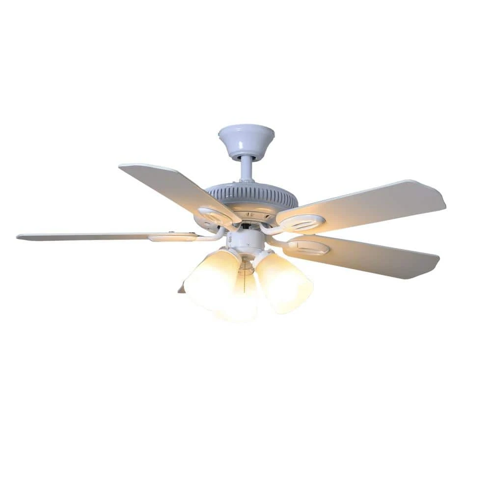 Hampton Bay Glendale 42 in. LED Indoor White Ceiling Fan with Light Kit 1 Hampton Bay Glendale 42 in. LED Indoor White Ceiling Fan with Light Kit