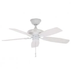 Hampton Bay Gazebo II 42 in. White Smart Hubspace Ceiling Fan with Remote