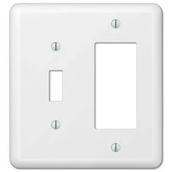 Hampton Bay Declan 2 Gang 1-Toggle and 1-Rocker Steel Wall Plate - White