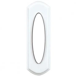 Hampton Bay Wireless Battery Operated Doorbell Push Button, White