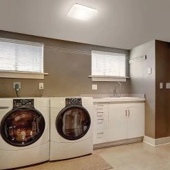 Hampton Bay 12 in. 14-Watt Square LED Flush Mount Ceiling Light 1000 Lumens 4000K Bright White Dimmable -Hampton Bay Shop white hampton bay flush mount lights 54616291 40 1000