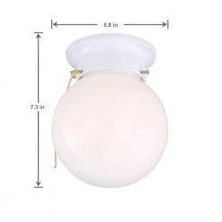 Hampton Bay 6 in. 1-Light White Globe LT Flush Mount with Pull Switch 9 Hampton Bay 6 in. 1-Light White Globe LT Flush Mount with Pull Switch -Hampton Bay Shop white hampton bay flush mount lights rs1951201 4f 1000