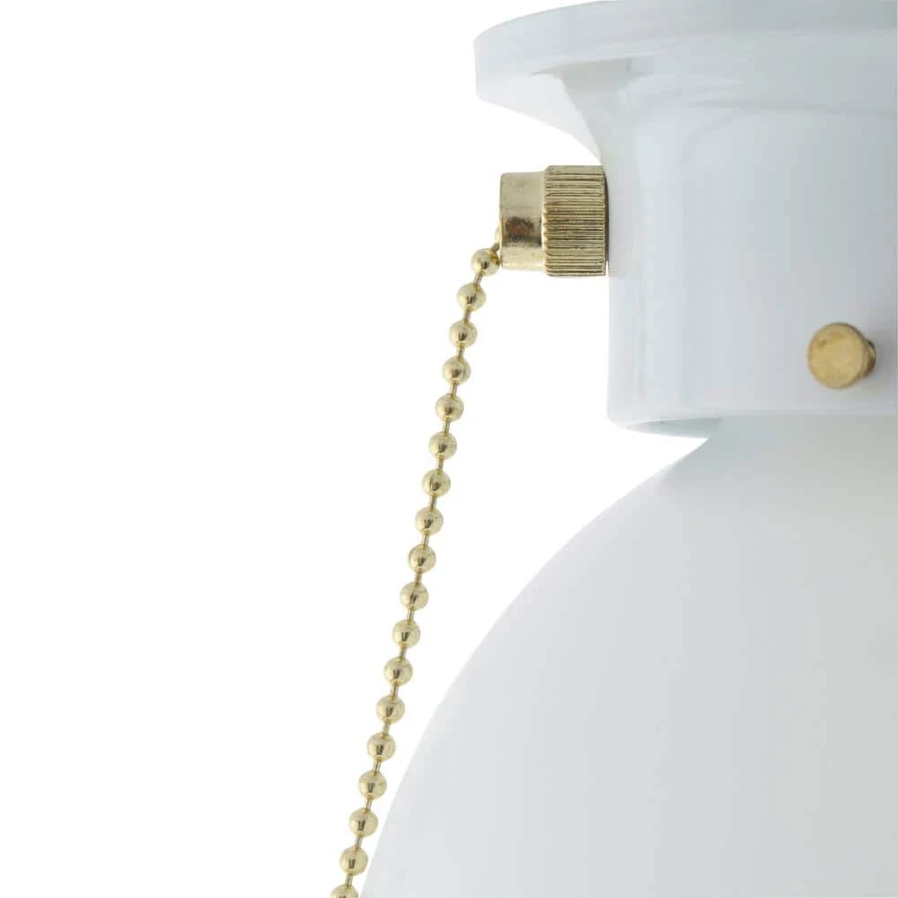 Hampton Bay 6 in. 1-Light White Globe LT Flush Mount with Pull Switch 3 Hampton Bay 6 in. 1-Light White Globe LT Flush Mount with Pull Switch - Image 3
