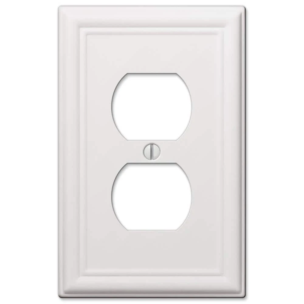Hampton Bay Ascher White 1 Gang Duplex Steel Wall Plate 1 Hampton Bay Ascher White 1 Gang Duplex Steel Wall Plate