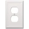 Hampton Bay Ascher White 1-Gang Duplex Outlet Steel Wall Plate (4-Pack)