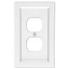 Hampton Bay Woodmore 1 Gang Duplex Wood Wall Plate - White