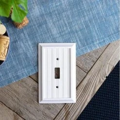 Hampton Bay Cottage 1 Gang Duplex Composite Wall Plate - White -Hampton Bay Shop white hampton bay outlet wall plates 279dwhb 1f 1000