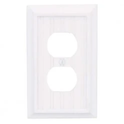 Hampton Bay Cottage 1-Gang Duplex Composite Wall Plate - White (4-Pack) -Hampton Bay Shop white hampton bay outlet wall plates 279dwhb 4 c3 1000