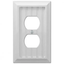 Hampton Bay Cottage 1 Gang Duplex Composite Wall Plate - White