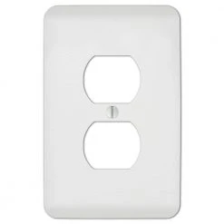 Hampton Bay Perry 1 Gang Duplex Steel Wall Plate - White