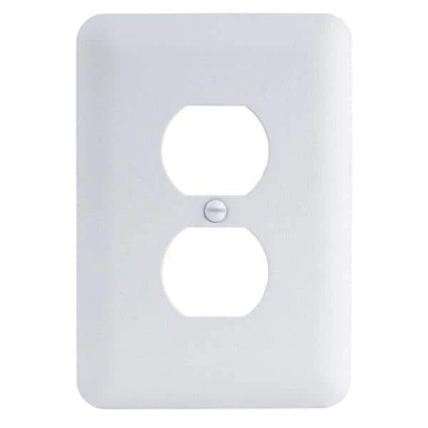 Hampton Bay Perry 1 Gang Duplex Steel Wall Plate - White 4 Hampton Bay Perry 1 Gang Duplex Steel Wall Plate - White - Image 4