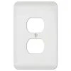 Hampton Bay Perry White 1-Gang Duplex Outlet Steel Wall Plate (4-Pack)