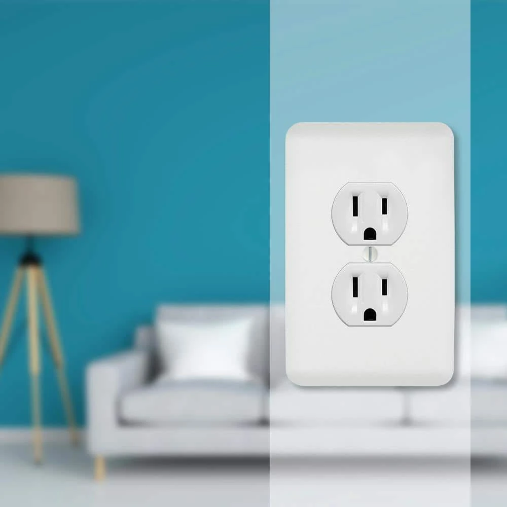 Hampton Bay Perry White 1-Gang Duplex Outlet Steel Wall Plate (4-Pack) 2 Hampton Bay Perry White 1-Gang Duplex Outlet Steel Wall Plate (4-Pack) - Image 2