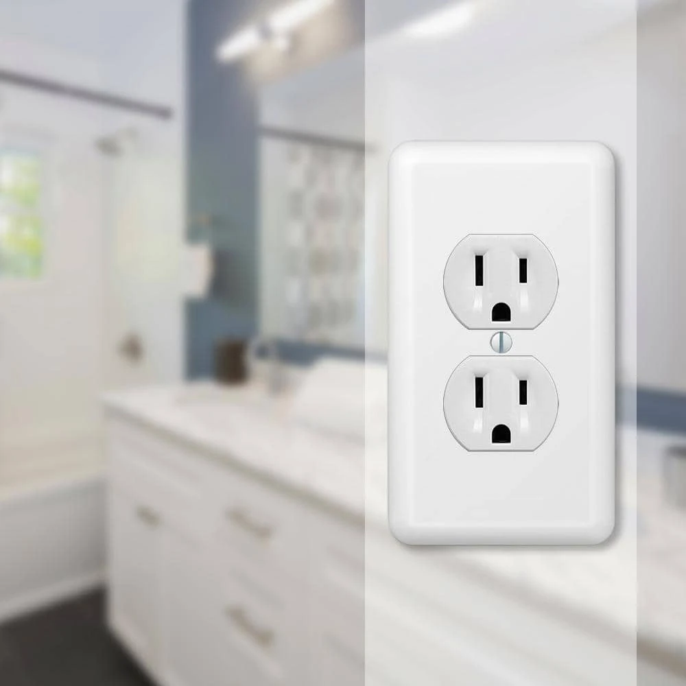 Hampton Bay Declan 1 Gang Duplex Steel Wall Plate - White (2-Pack) 2 Hampton Bay Declan 1 Gang Duplex Steel Wall Plate - White (2-Pack) - Image 2