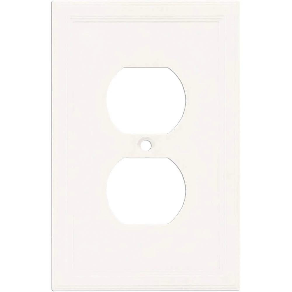 Hampton Bay 1 Gang Duplex Wall Plate - Bright White 1 Hampton Bay 1 Gang Duplex Wall Plate - Bright White