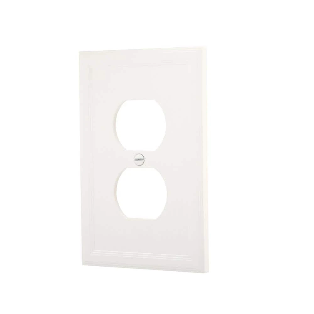Hampton Bay 1 Gang Duplex Wall Plate - Bright White 2 Hampton Bay 1 Gang Duplex Wall Plate - Bright White - Image 2