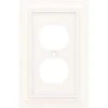 Hampton Bay Architectural White 1-Gang Single Duplex Wall Plate (1-Pack)