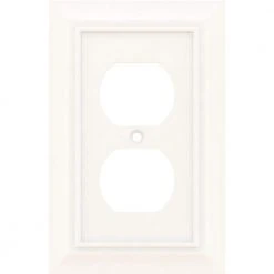 Hampton Bay Architectural White 1-Gang Single Duplex Wall Plate (1-Pack)