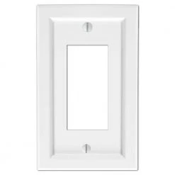 Hampton Bay Woodmore 1 Gang Rocker Wood Wall Plate - White