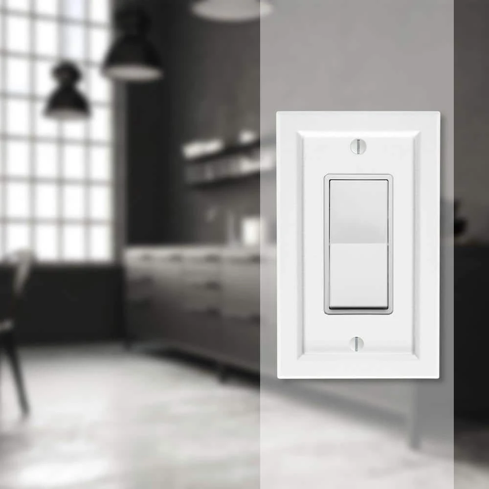 Hampton Bay Woodmore 1 Gang Rocker Wood Wall Plate - White 2 Hampton Bay Woodmore 1 Gang Rocker Wood Wall Plate - White - Image 2